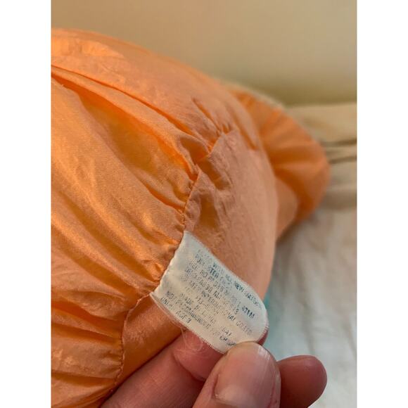 Vintage Bunny Rabbit Stuffed Animal Nylon Peach Bow Tie Carrot Feet 16" - Picture 10 of 10